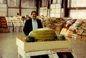Joseph M. Comito with watermelon crate